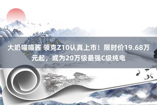 大奶喵喵酱 领克Z10认真上市！限时价19.68万元起，或为20万级最强C级纯电