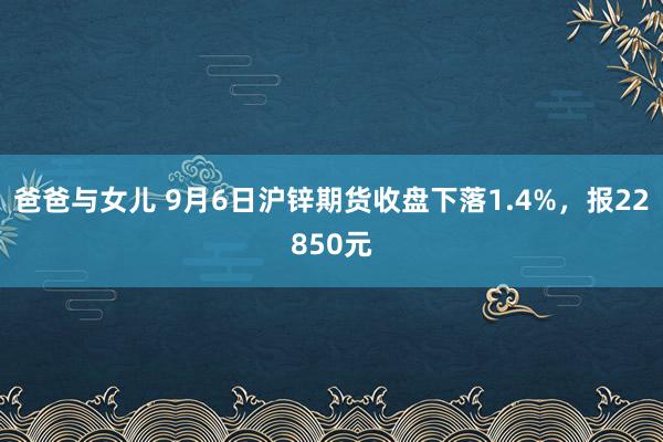 爸爸与女儿 9月6日沪锌期货收盘下落1.4%，报22850元