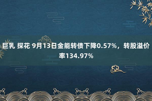 巨乳 探花 9月13日金能转债下降0.57%，转股溢价率134.97%