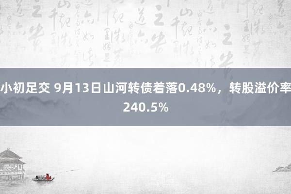 小初足交 9月13日山河转债着落0.48%，转股溢价率240.5%