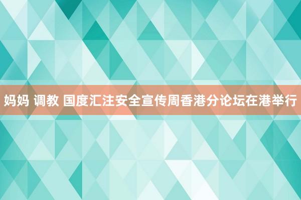 妈妈 调教 国度汇注安全宣传周香港分论坛在港举行