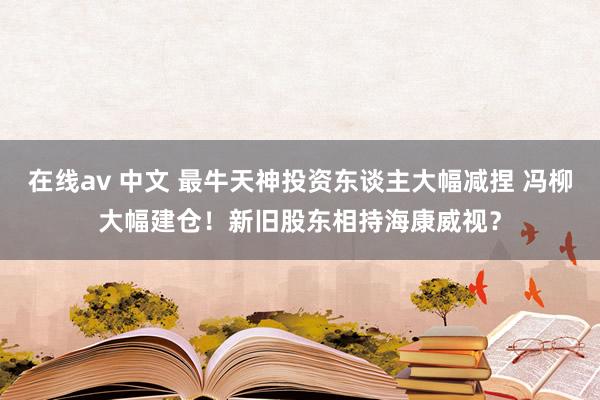 在线av 中文 最牛天神投资东谈主大幅减捏 冯柳大幅建仓！新旧股东相持海康威视？