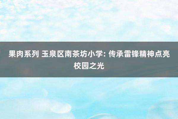 果肉系列 玉泉区南茶坊小学: 传承雷锋精神点亮校园之光