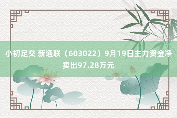 小初足交 新通联（603022）9月19日主力资金净卖出97.28万元