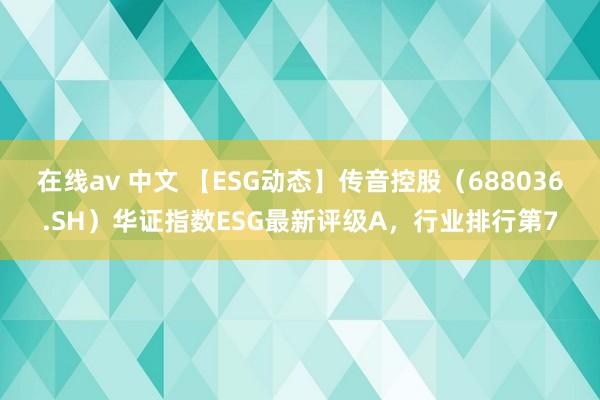 在线av 中文 【ESG动态】传音控股（688036.SH）华证指数ESG最新评级A，行业排行第7