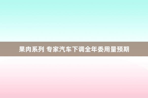 果肉系列 专家汽车下调全年委用量预期