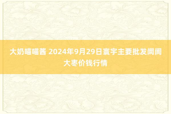 大奶喵喵酱 2024年9月29日寰宇主要批发阛阓大枣价钱行情