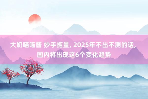 大奶喵喵酱 妙手掂量， 2025年不出不测的话， 国内将出现这6个变化趋势