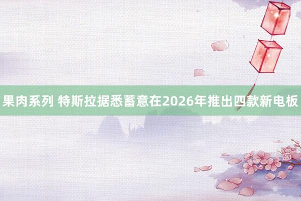 果肉系列 特斯拉据悉蓄意在2026年推出四款新电板