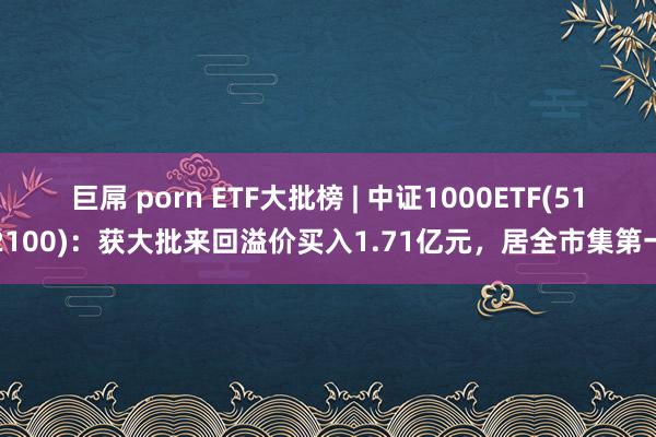 巨屌 porn ETF大批榜 | 中证1000ETF(512100)：获大批来回溢价买入1.71亿元，居全市集第一