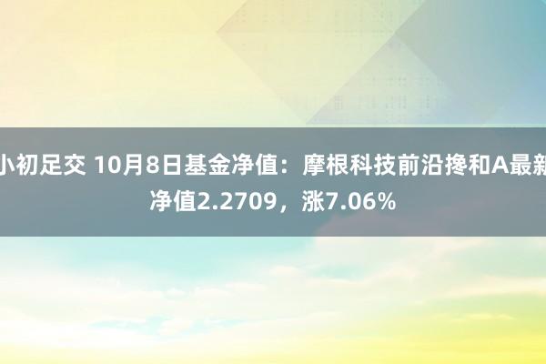 小初足交 10月8日基金净值：摩根科技前沿搀和A最新净值2.2709，涨7.06%