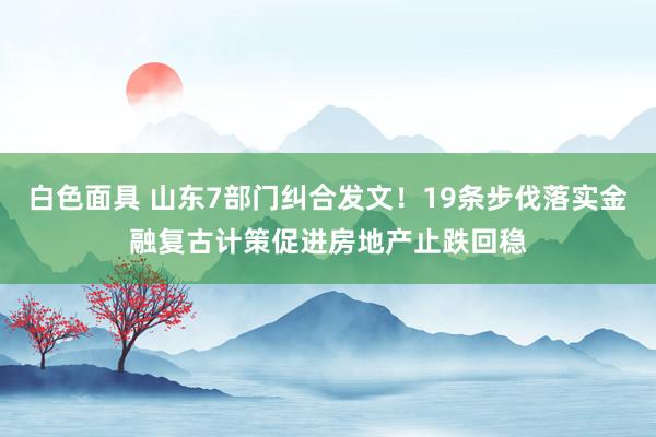 白色面具 山东7部门纠合发文！19条步伐落实金融复古计策促进房地产止跌回稳