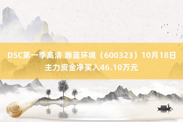 DSC第一季高清 瀚蓝环境（600323）10月18日主力资金净买入46.10万元