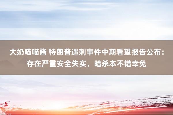 大奶喵喵酱 特朗普遇刺事件中期看望报告公布：存在严重安全失实，暗杀本不错幸免