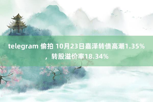 telegram 偷拍 10月23日嘉泽转债高潮1.35%，转股溢价率18.34%