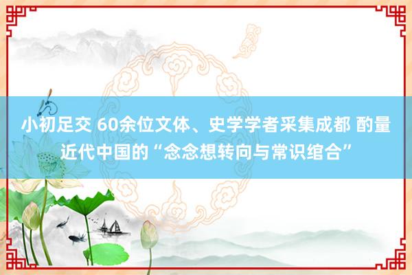 小初足交 60余位文体、史学学者采集成都 酌量近代中国的“念念想转向与常识绾合”