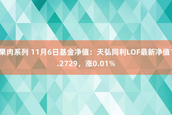 果肉系列 11月6日基金净值：天弘同利LOF最新净值1.2729，涨0.01%