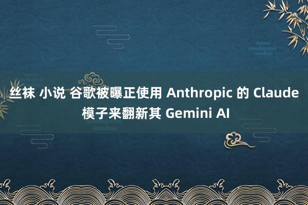 丝袜 小说 谷歌被曝正使用 Anthropic 的 Claude 模子来翻新其 Gemini AI