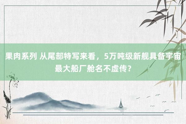 果肉系列 从尾部特写来看，5万吨级新舰具备宇宙最大船厂舱名不虚传？