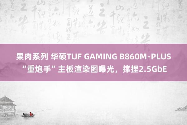 果肉系列 华硕TUF GAMING B860M-PLUS“重炮手”主板渲染图曝光，撑捏2.5GbE