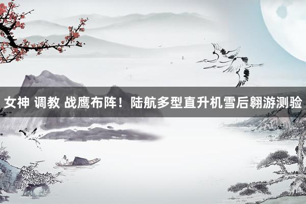 女神 调教 战鹰布阵！陆航多型直升机雪后翱游测验