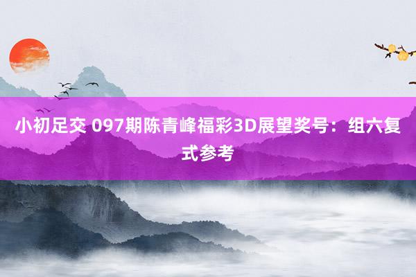 小初足交 097期陈青峰福彩3D展望奖号：组六复式参考